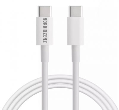 NORDIQZENZ 60W USB-kaapeli C-tyyppi-C USB-C:hen, 3 m, valkoinen