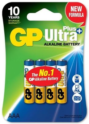 GP Ultra Plus Alkaline AAA batteri, 24AUP/LR03, 4-pack