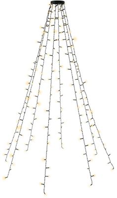 Goobay 200 LED overcast juletrebelysning med ring med timer og minnefunksjon, 8 lysmoduser, 24 V ekstern transformator, varmhvit (3000 K), for innendø