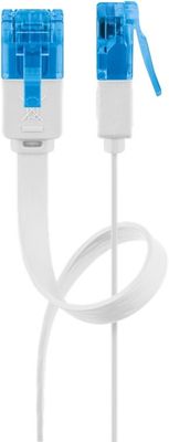 Goobay CAT 6A flat patchkabel, U/UTP, hvit kobberleder (CU), 20 m