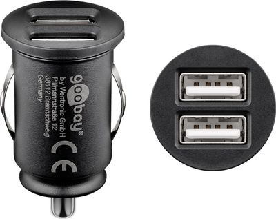 Goobay Dobbel USB-billader (12 W) 12 W maks. 2,4 A (12/24 V) 2x USB