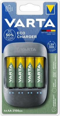 Varta Eco Charger + 4x AA Batteries (56816), 2100 mAh