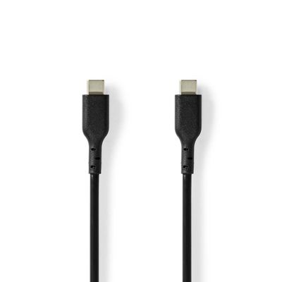 Nedis USB-kabel | USB 2.0 | USB-C™ Hann | USB-C™ Hann | 240 W | 480 Mbps | Nikkel belagt | 2.00 m | Rund | PVC | Sort | Label