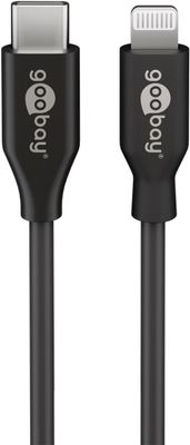 Goobay Lightning till USB-C™ laddnings- och synkroniseringskabel, 2 m, svart MFi-kabel för Apple iPhone/iPad