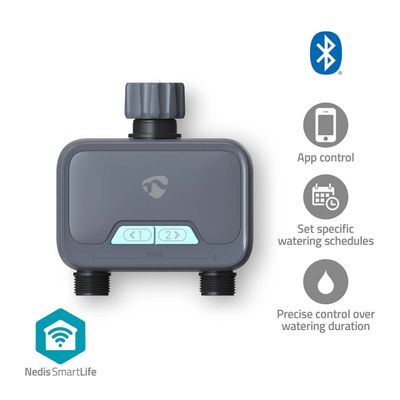 Nedis SmartLife Vattenkontroll | Bluetooth® | Batteridriven | IP54 | Maximalt vattentryck: 8 Bar | Android™ / IOS