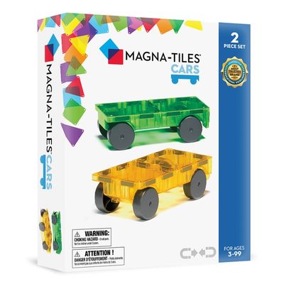 Magna Tiles MAGNA-TILES - Biler Utvidelsessett med 2 deler: Grønn og gul (90216)