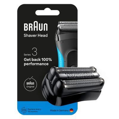 Braun Series 3 elektrisk barbermaskin ORIGINAL erstatningshode, 21B - Svart