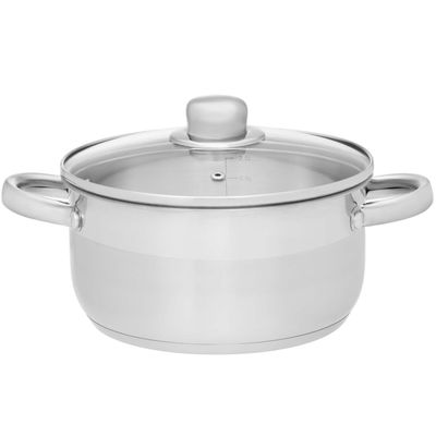 Maku Kastrull Basic i stål med glaslock 3 L