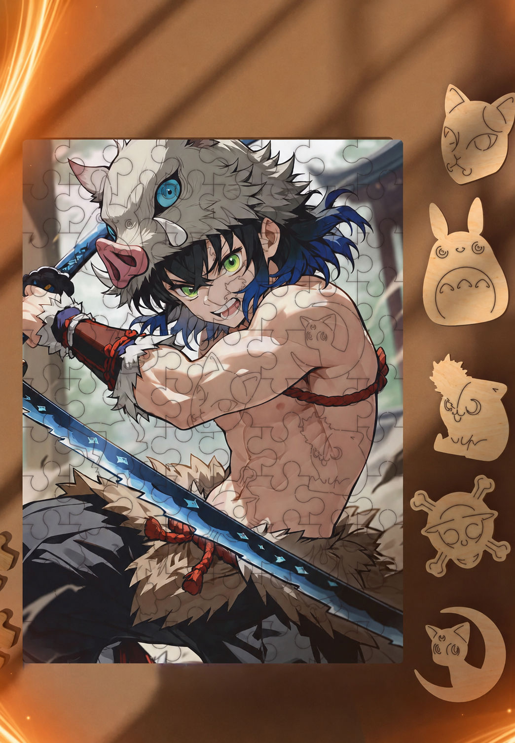 Rompecabezas de madera MDF Rompecabezas Naruto Shinobi de Konoha de Madera MDF - 150 piezas corte láser
