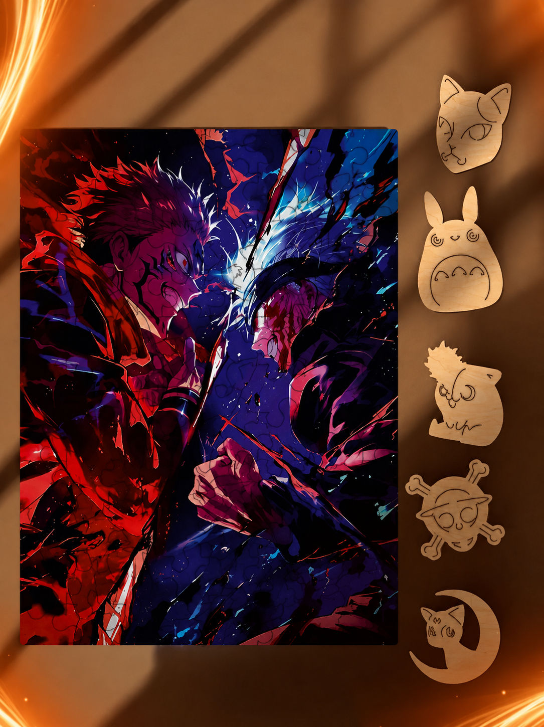 Rompecabezas de madera MDF Rompecabezas Naruto Kurama Poder Ninja de Madera MDF - 150 piezas corte láser