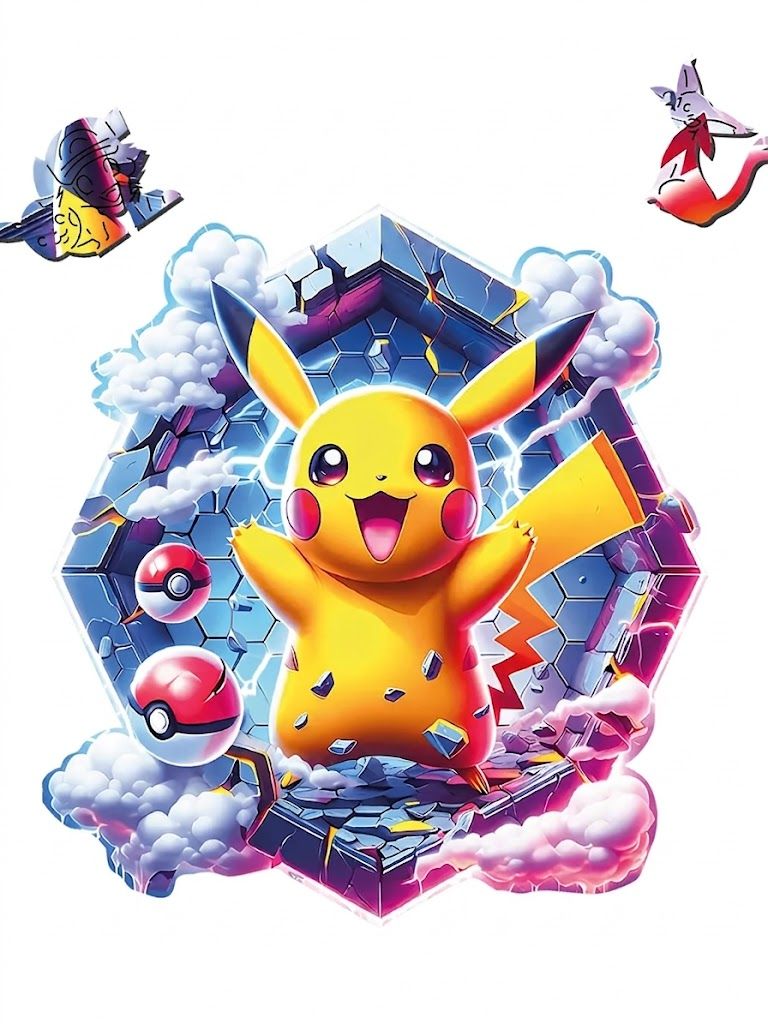 Rompecabezas de madera MDF Rompecabezas Pikachu Aventura Gamer de Madera MDF - 150 piezas corte láser