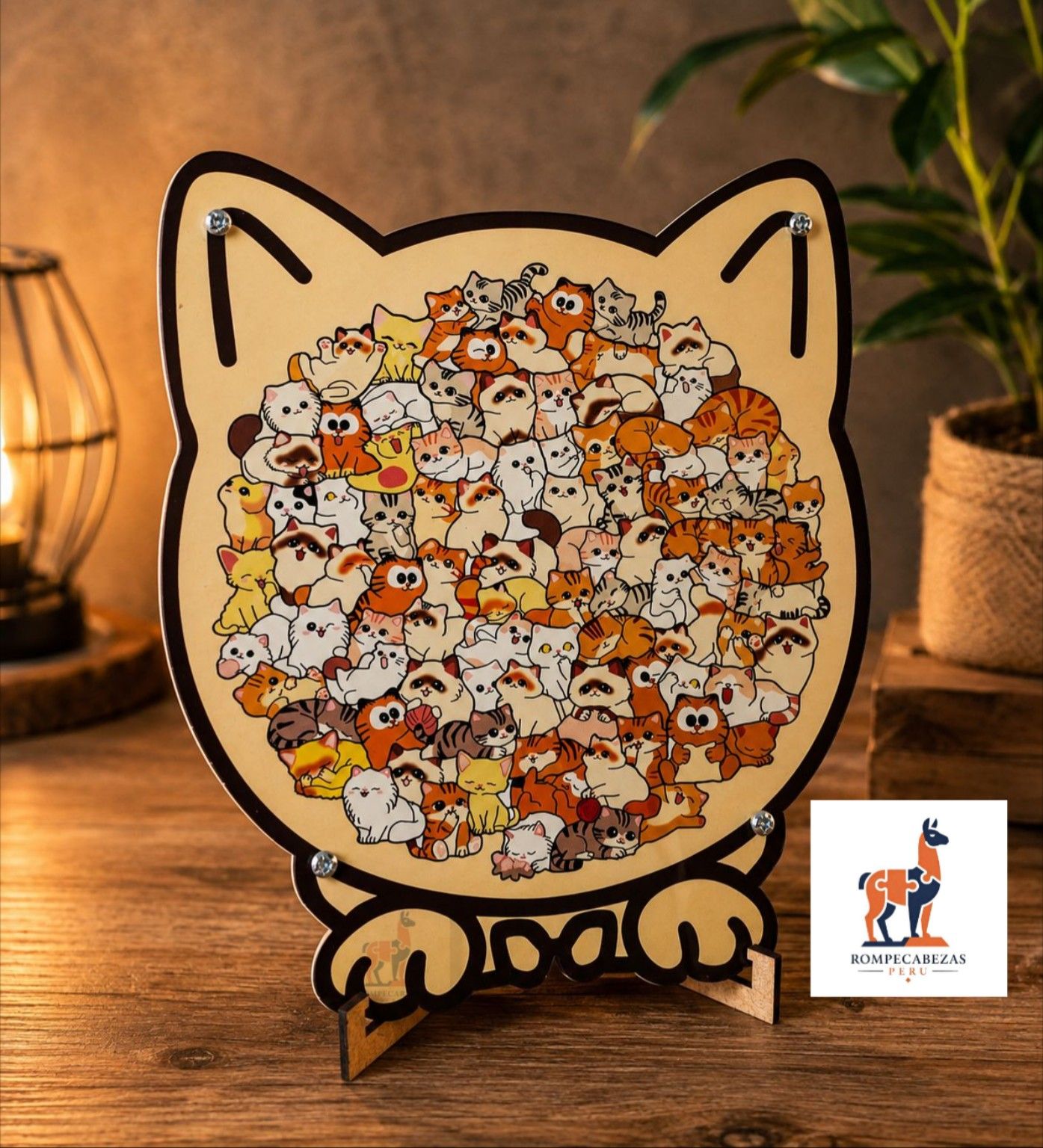 Rompecabezas de madera MDF Rompecabezas de Gatitos 100 Michis de Madera MDF - 100 piezas corte láser