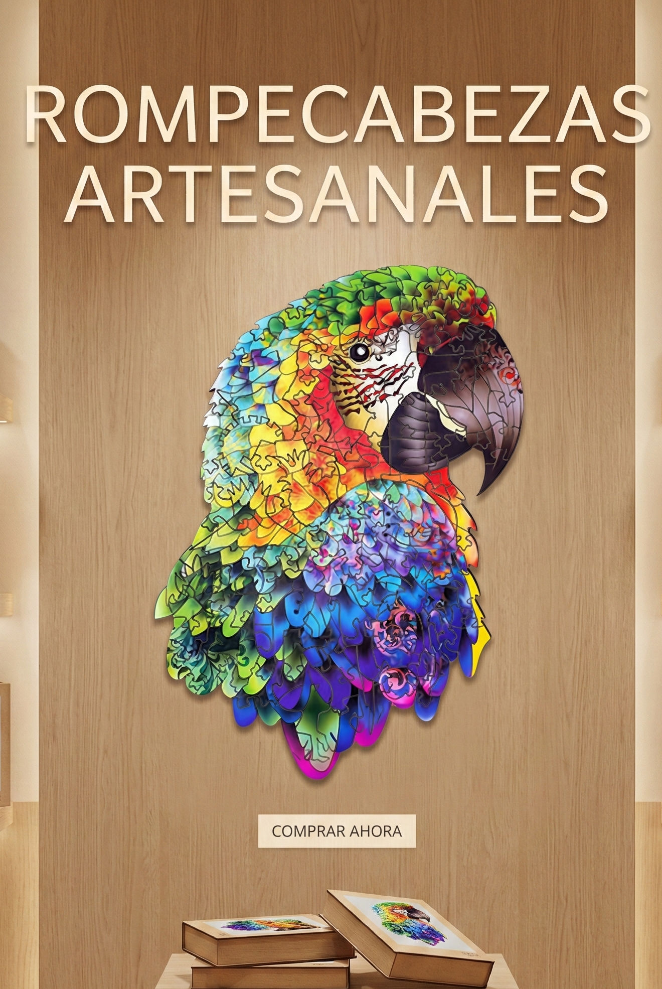 Rompecabezas de madera MDF Guacamayo - 150 piezas corte láser