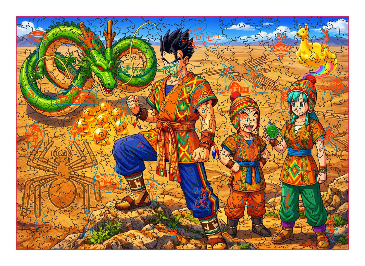 Rompecabezas de madera MDF Dragon Ball - Nazca - 150 piezas corte láser