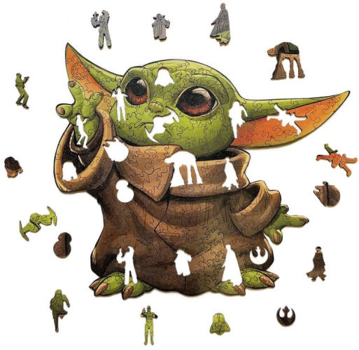Rompecabezas de madera MDF Baby yoda  - 150 piezas corte láser