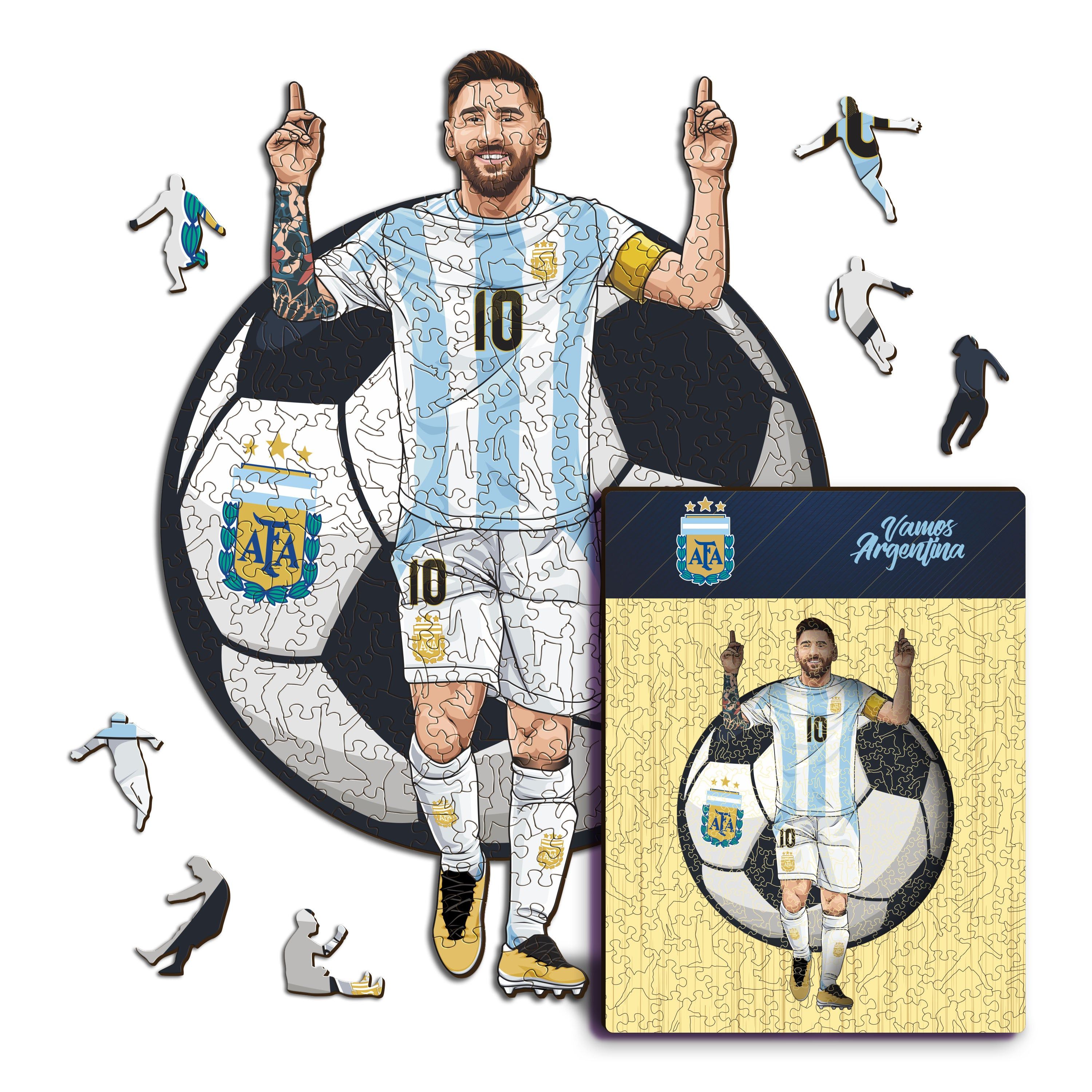 Rompecabezas de madera MDF Lionel Messi - 150 piezas corte láser