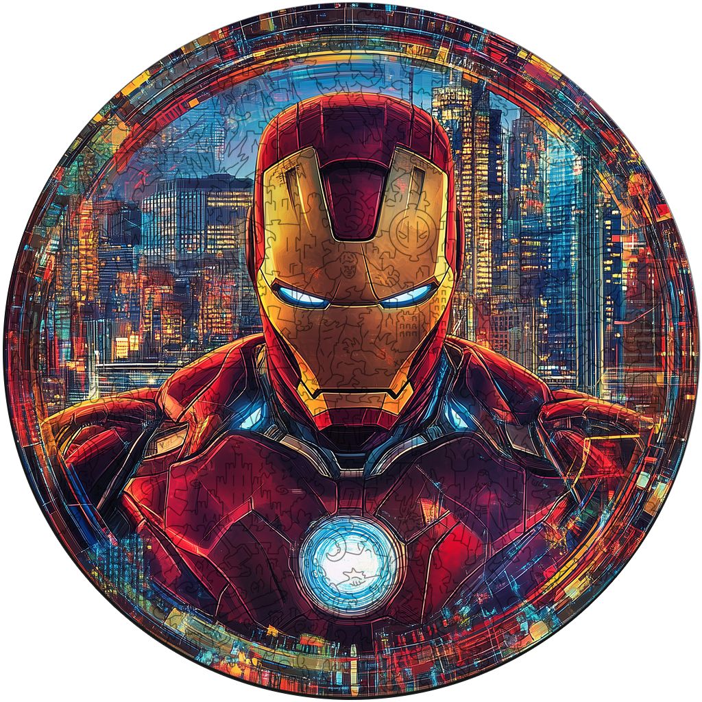 Rompecabezas de madera MDF Rompecabezas Circular Iron Man - 150 piezas corte láser
