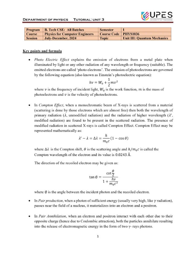 Tutorial Sheet[Unit 3]