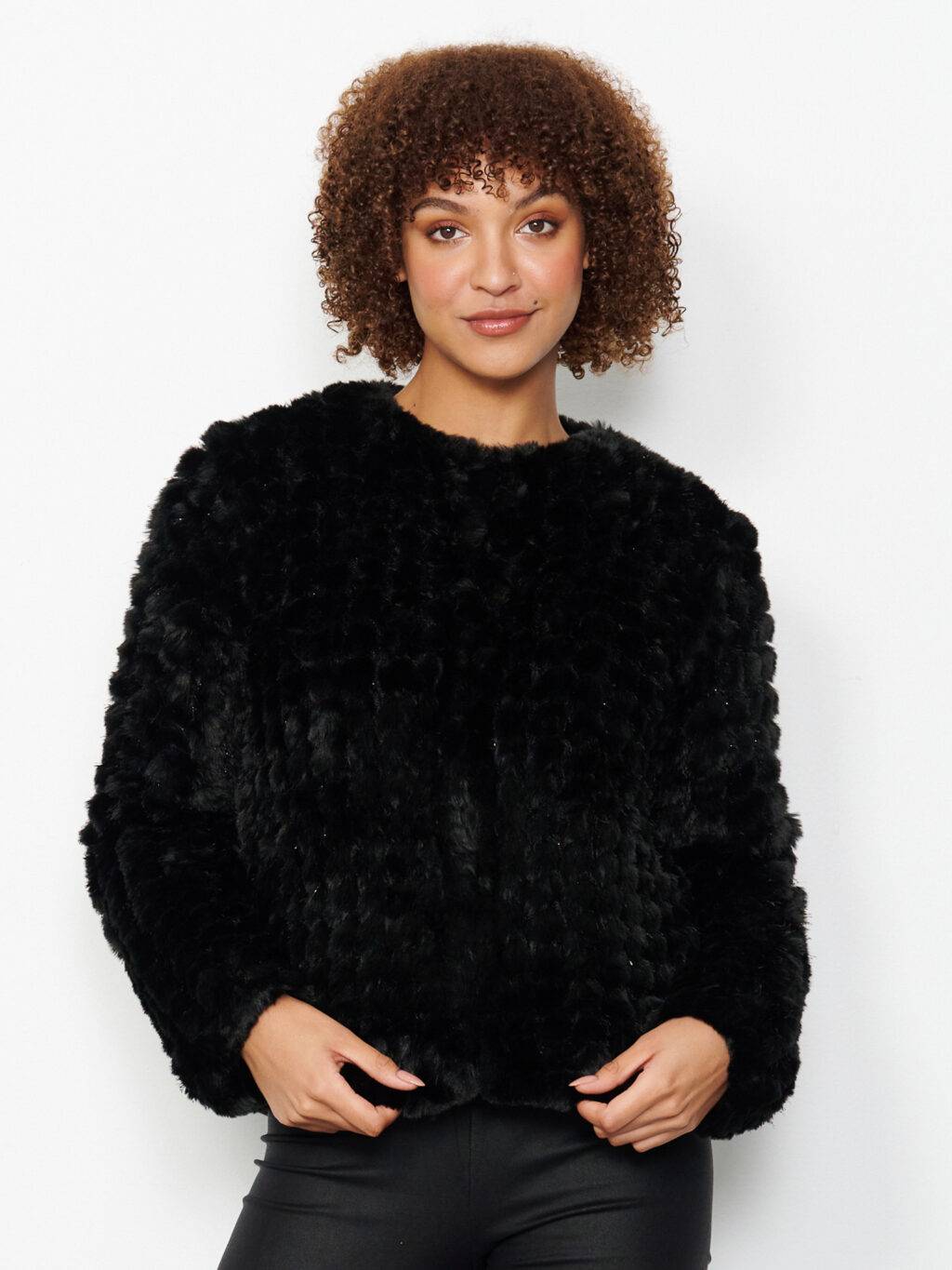 Faux Fur Jacket - Black - Caju - Florence Store