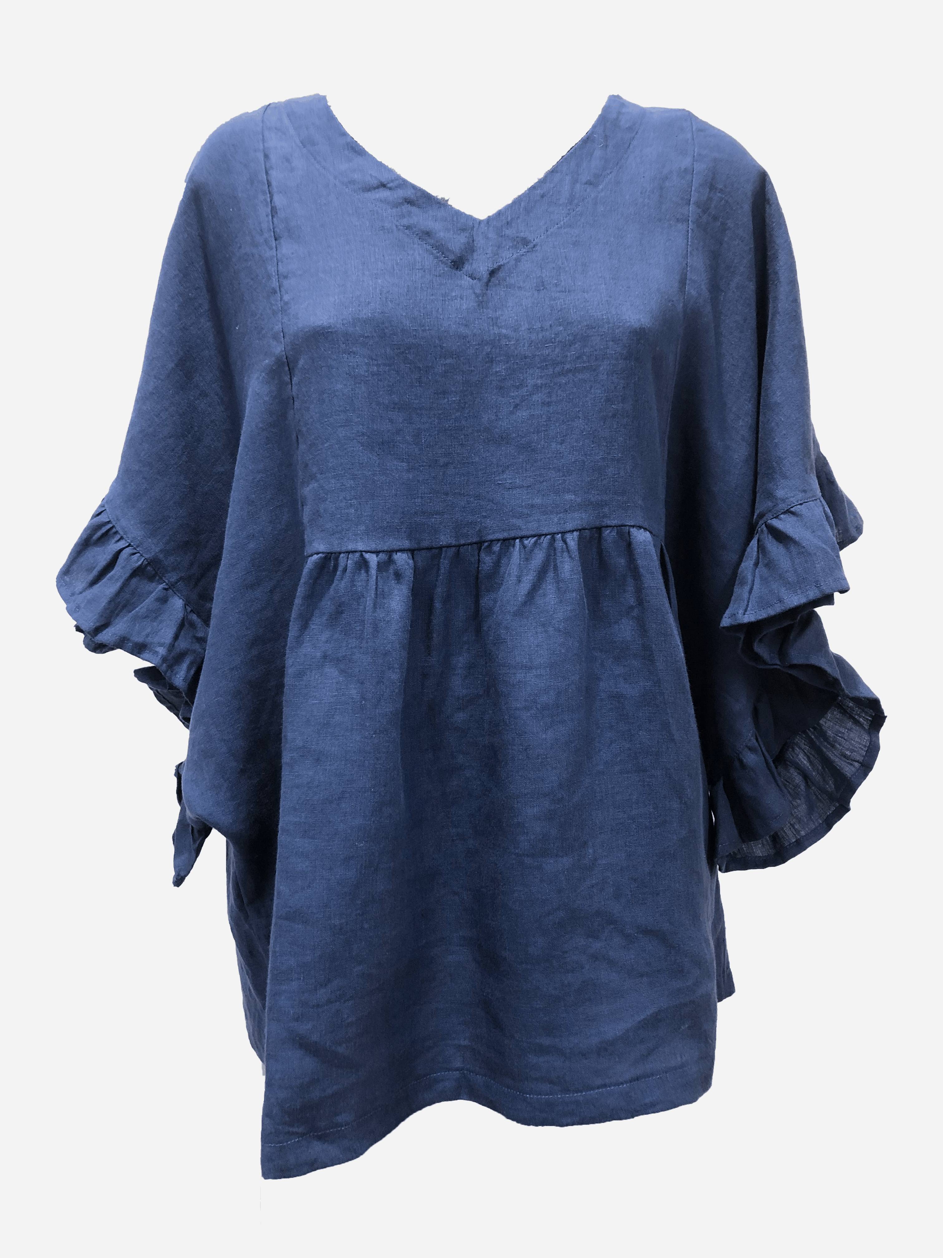 Linen Frill Top - Florence Store - Women's Boutique Fashion - Online ...