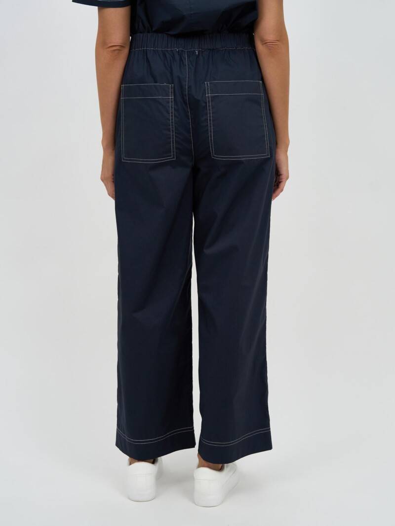 Stitch Detail Cotton Pant Navy Liberty Rose