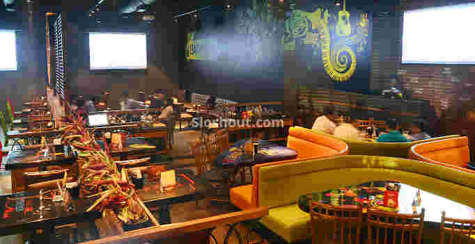 Interior of barworks eatery and bar Airoli