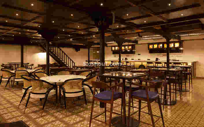 Interior of gymkhana 91 bar and kitchen Lower Parel