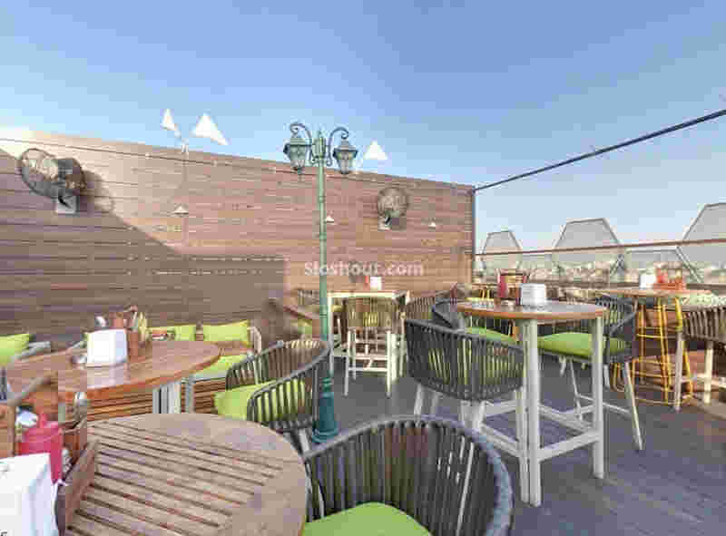 Interior of qubitos - the terrace cafe Rajouri Garden