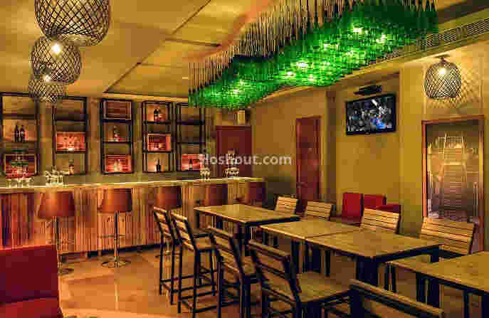 Interior of raya bar and lounge by pipal tree New town
