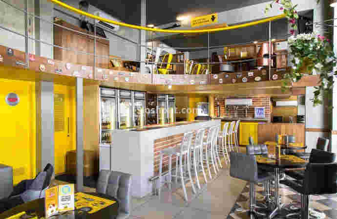 Interior of the beer cafe Powai