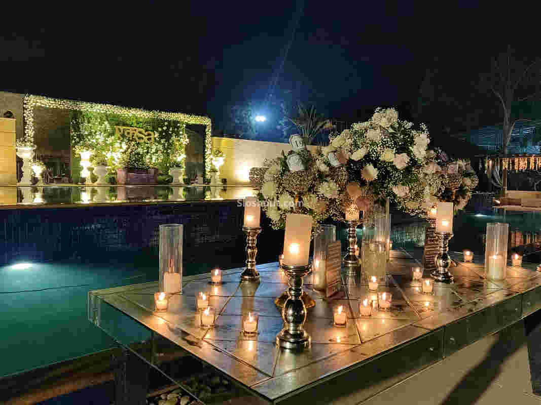 Terrace Area at Bali Pool Side at Mallu Farms