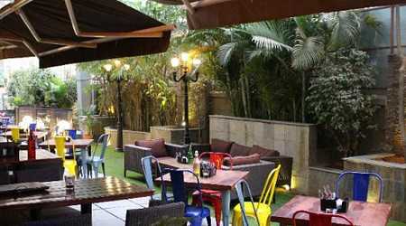 Bollywood Theme Party at sidewalk bar and kitchen