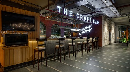 Interior of Red Rhino - Craft Brewery and Inspired Kitchen Hitech City