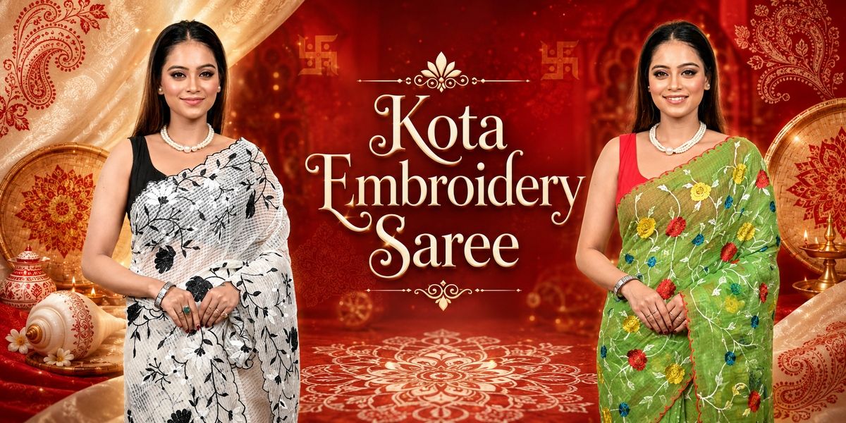 Kota Embroidery Saree