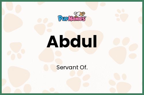 Abdul dog name meaning