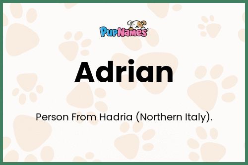 Adrian dog name meaning