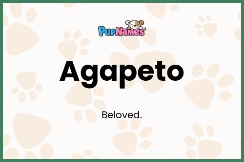 Agapeto dog name meaning