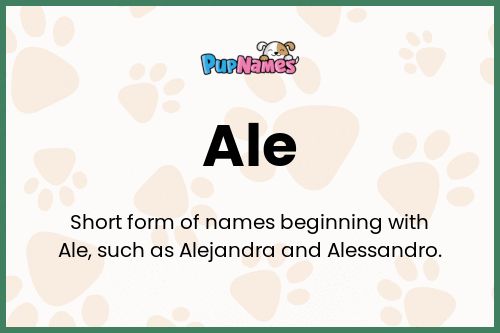 Ale dog name meaning