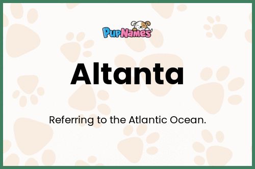 Altanta dog name meaning