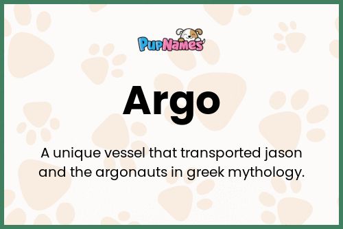 Argo dog name meaning