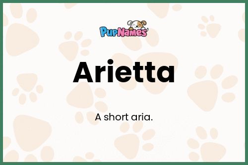 Arietta dog name meaning