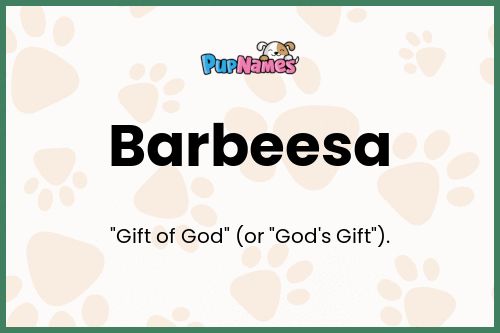 Barbeesa dog name meaning