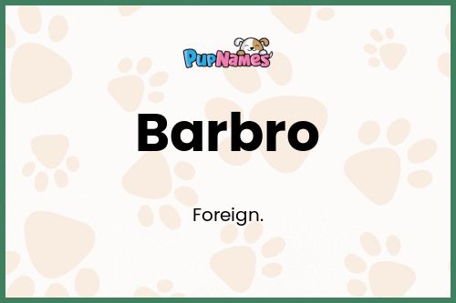 Barbro dog name meaning