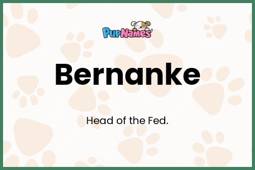 Bernanke dog name meaning