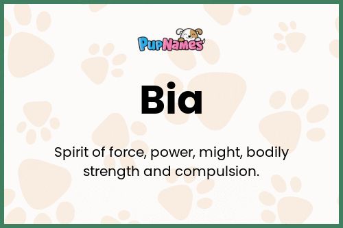 Bia dog name meaning