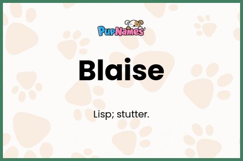 Blaise dog name meaning