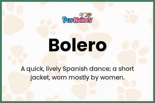 Bolero dog name meaning