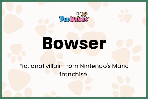 Bowser dog name meaning