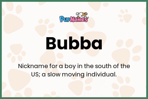 Bubba dog name meaning