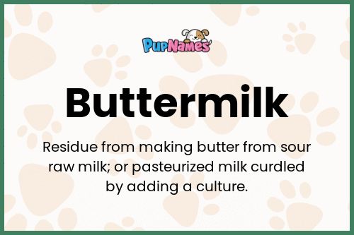 Buttermilk dog name meaning